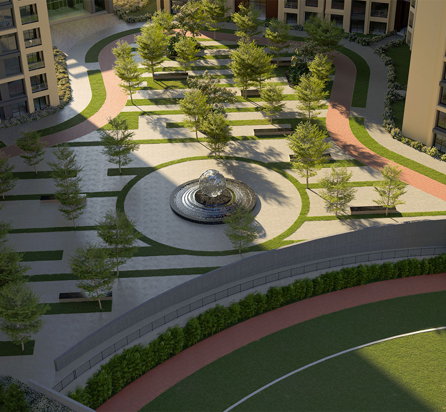 1 Lac Sq. Ft. clubhouse offering 70+ amenities — artistic impression